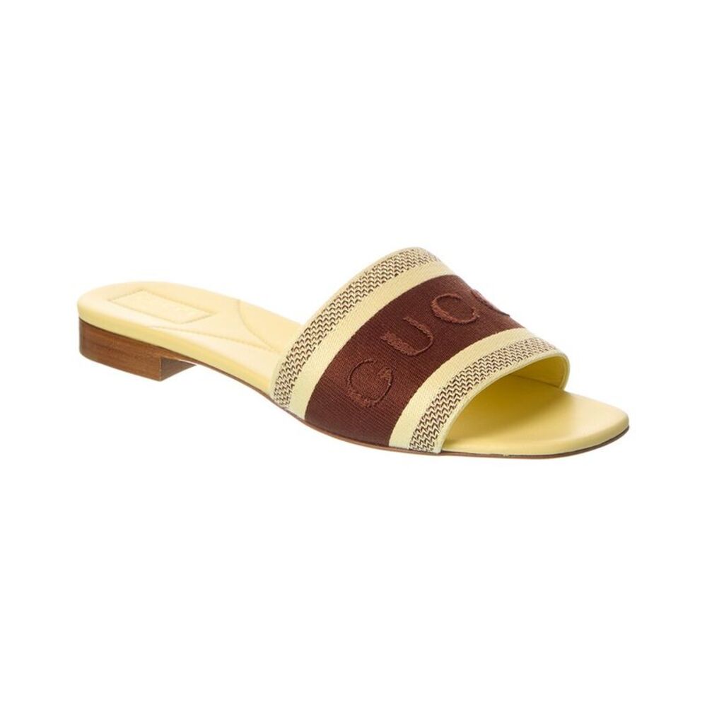 Gucci Web Canvas & Leather Sandal